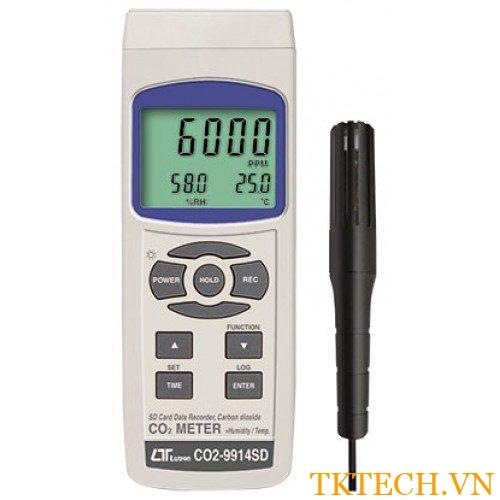 Máy đo nhiệt độ, độ ẩm và nồng độ CO2 Lutron CO2-9914SD